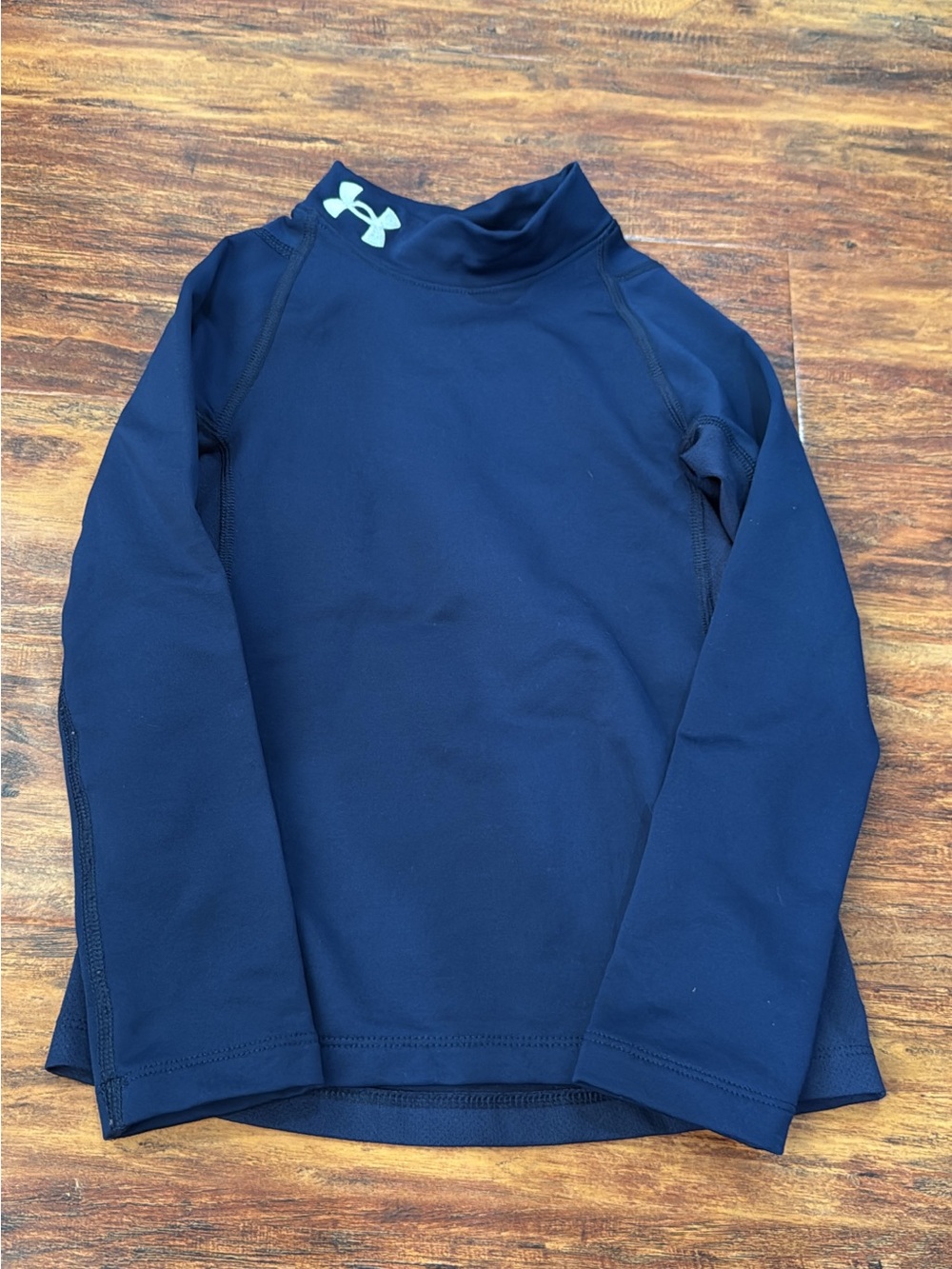 Under Armour Navy Long-Sleeve Performance Top with White Logo